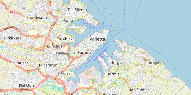 Karte: Valletta, Malta