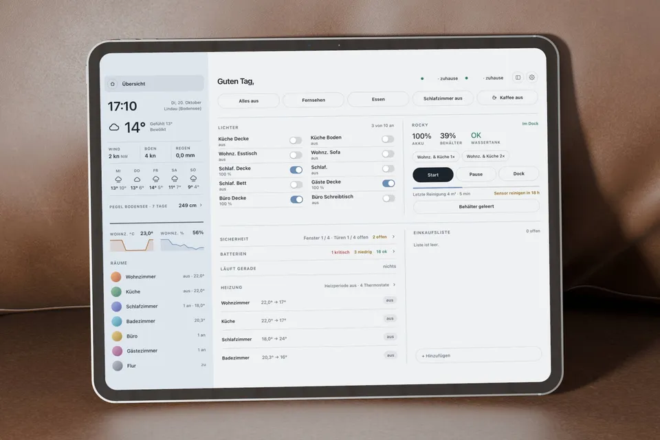 Home Assistant Dashboard: 20. Oktober 2026