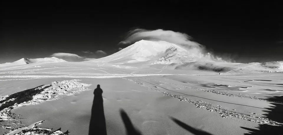Panorama, Skifahren in Hokkaidō, Japan: Higashikawa, 13. Januar 2017
