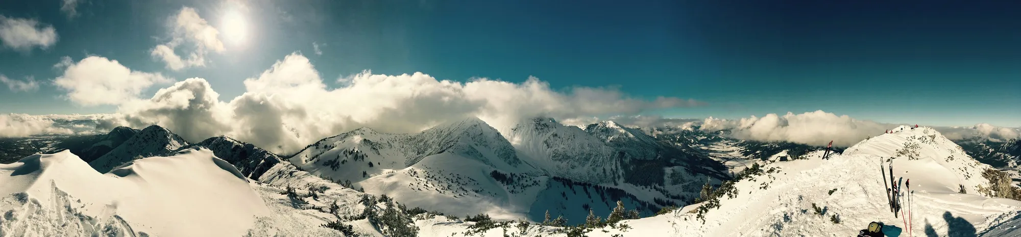 Panorama, Skitour Schattwald, Ponten: Hinterstein, Deutschland, 18. Februar 2017