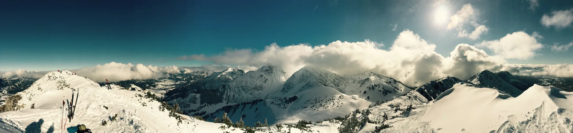 Panorama, Skitour Schattwald, Ponten: Hinterstein, Deutschland, 18. Februar 2017